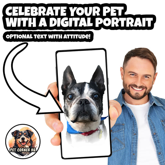 Custom Digital Pet Portrait with Attitude