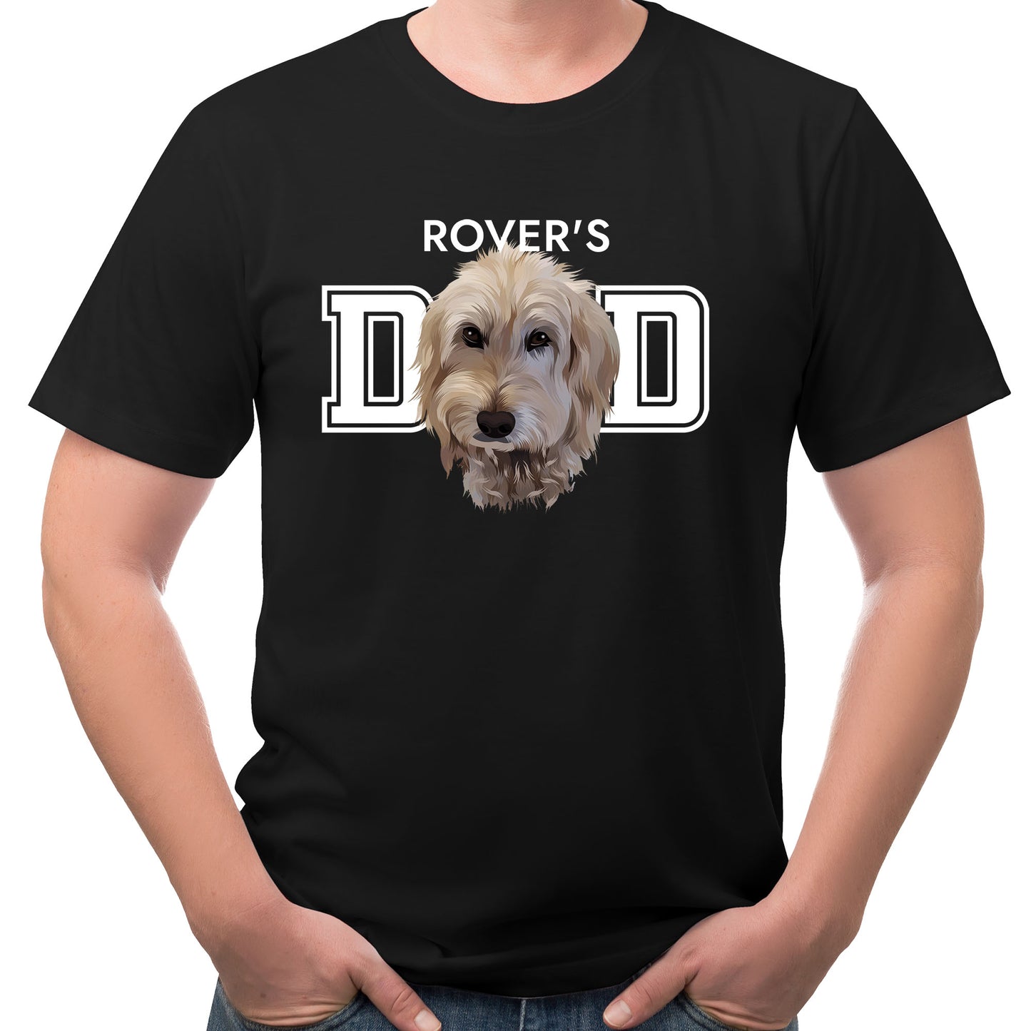 Custom Dad T-shirt With His Pet's Image