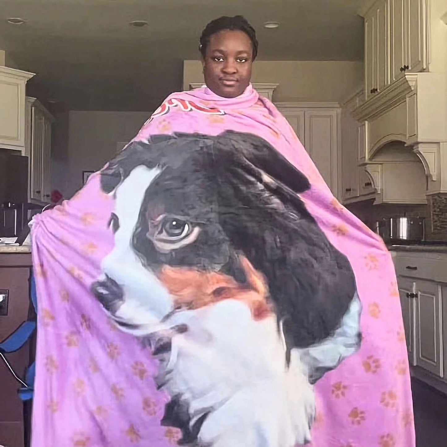 Blanket with Custom Pet Portrait