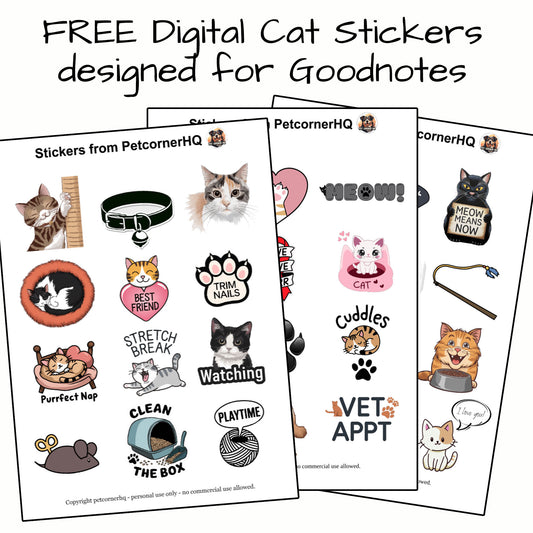 Goodnotes digital stickers for cat lovers