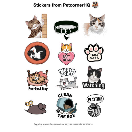 Goodnotes digital stickers for cat lovers