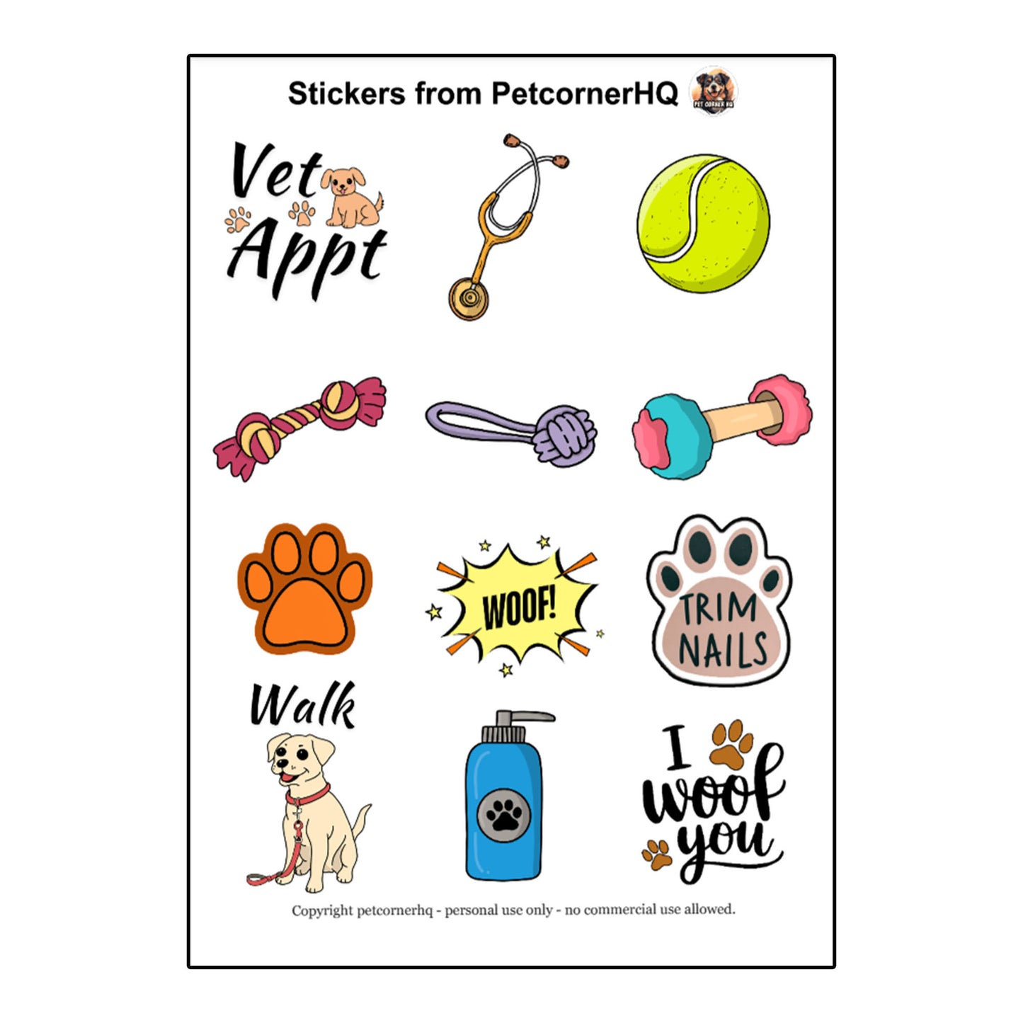 Goodnotes digital stickers for dog owners